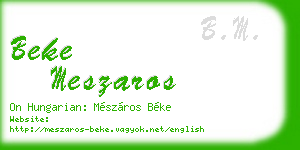 beke meszaros business card